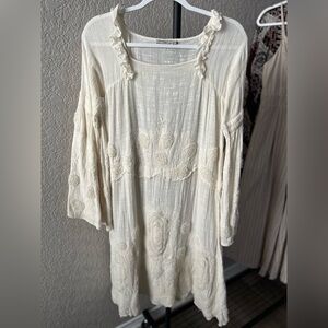 Mes Demoiselles Cream Linen Dress